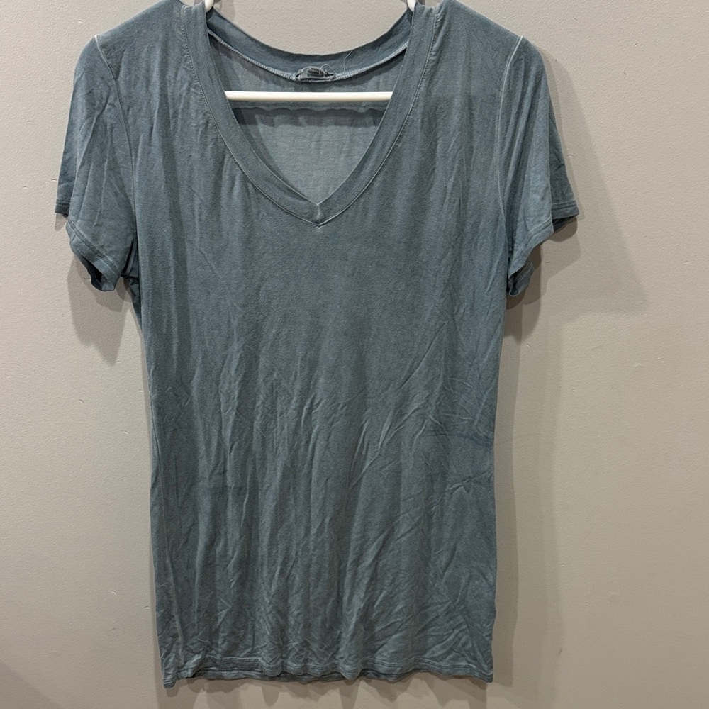Women's V-Neck Blue/Grey Top